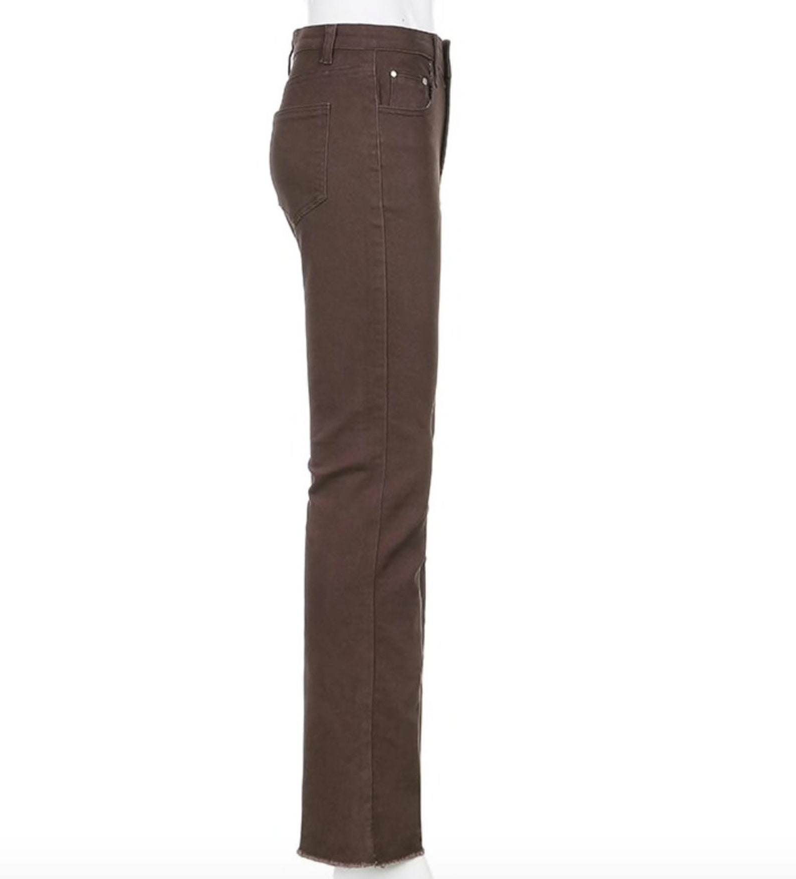 BROWN FLARED JEANS gifts for her aesthetic y2k trousers | Etsy