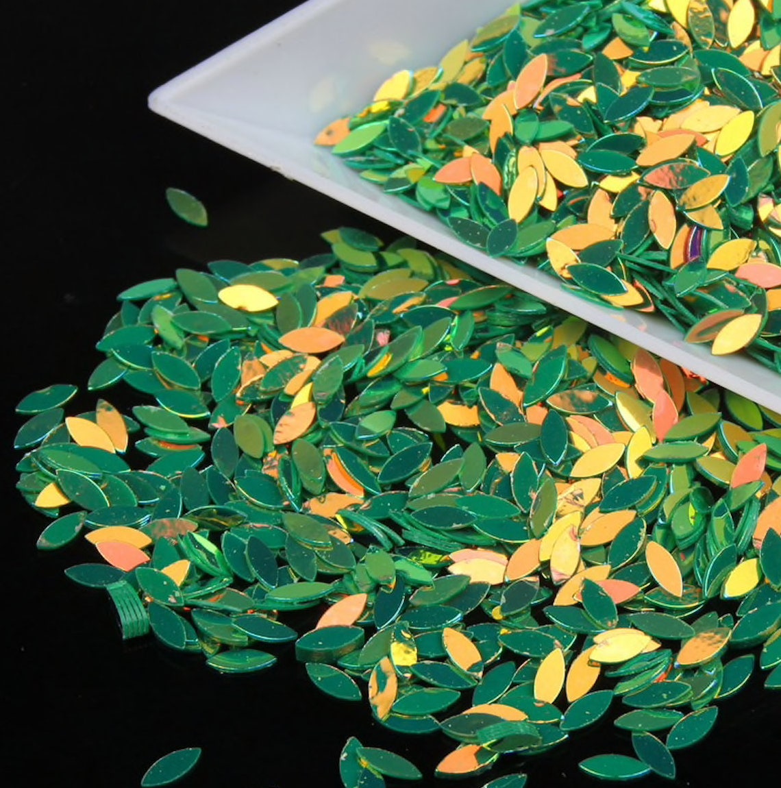 LEAF GLITTER Confetti Sequins Gold Glitter Holographic Glitter Etsy