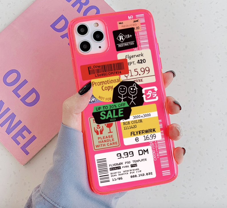 NEON BARCODES n LABELS PHONe CASe iPhone se 2020 iPhone 11 Etsy