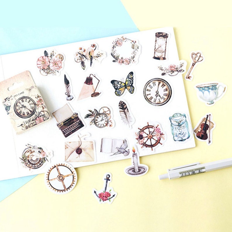 vintage stickers aesthetic stickers bullet journal girlfriend etsy