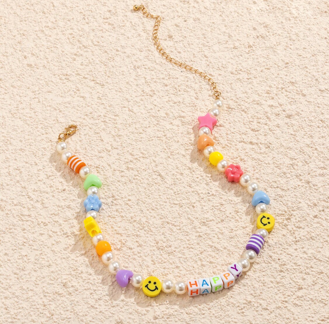 BEADED y2k happy NECKLACE / kidcore aesthetic custom jewelry Etsy