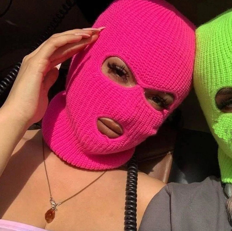 SKI MASK 3 hole balaclava embroidered mask custom rave outfit Etsy