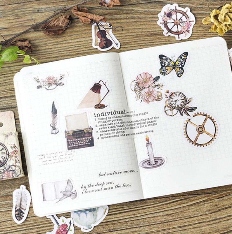VINTAGE STICKERS Aesthetic Stickers Bullet Journal Girlfriend Etsy