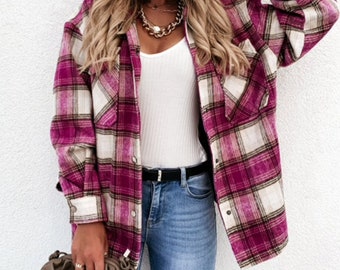 pink flannel jacket