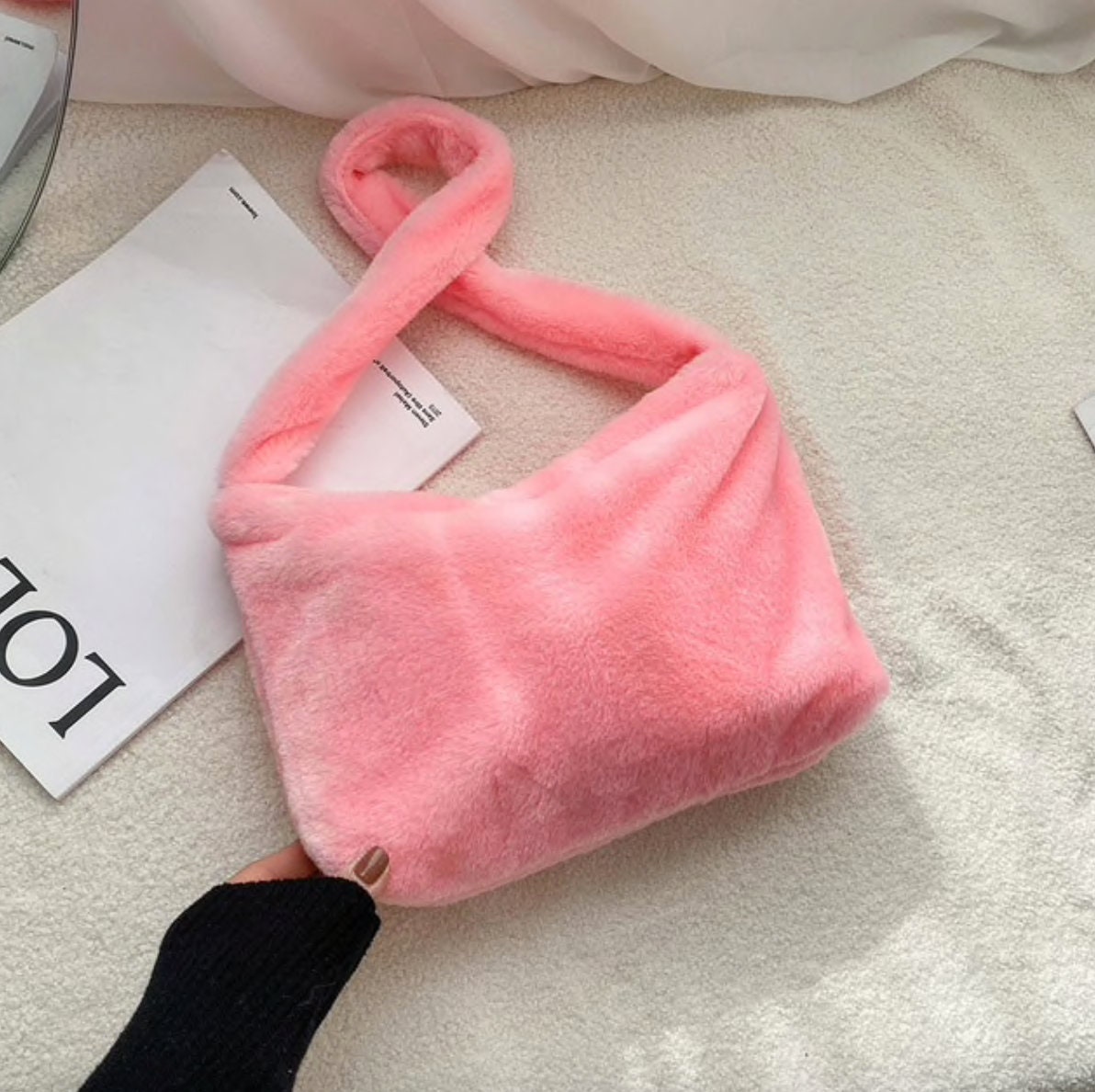 FLUFFY PINK BAG vintage accessories tote bag purse y2k Etsy