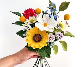 Wildflower bouquet, felt flowers