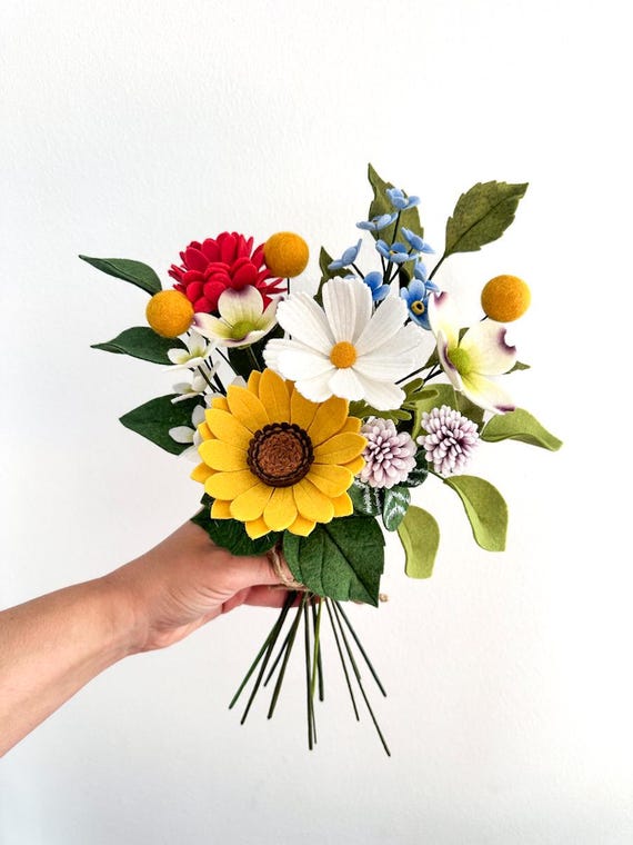 Wildflower bouquet, felt flowers