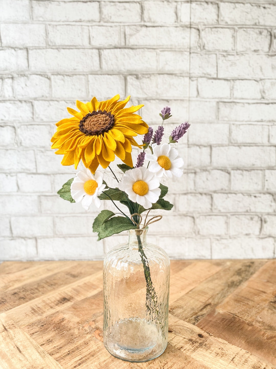 Sunflower Lavendar and Daisy Bouquet Felt Flowers Etsy Norway