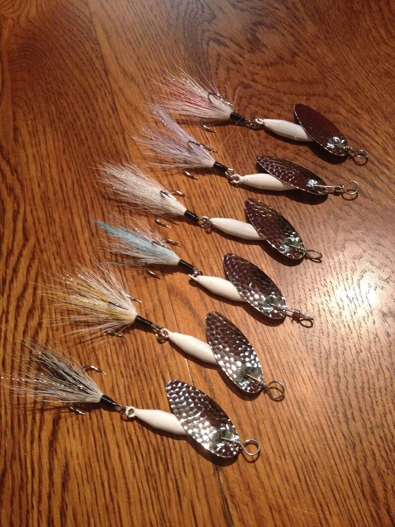 1/2 oz Large Custom Inline Spinner StriperHybrid bass White Etsy