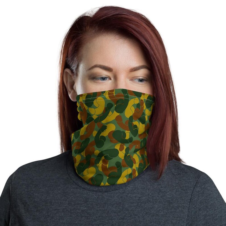 Camo Penis Cock Pattern Neck Gaitor Tube Bandana Dust Mask Etsy