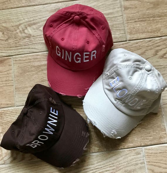 Brownie Blondie Ginger Distressed Baseball Caps For Best Etsy