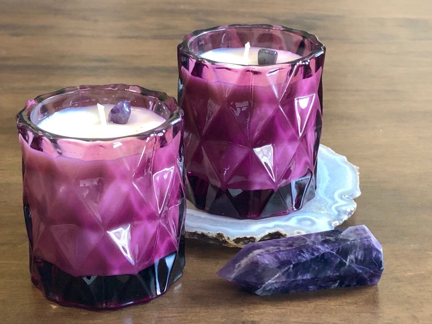 Amethyst Gemstone Candle Natural Hand Poured Soy Candle With Etsy