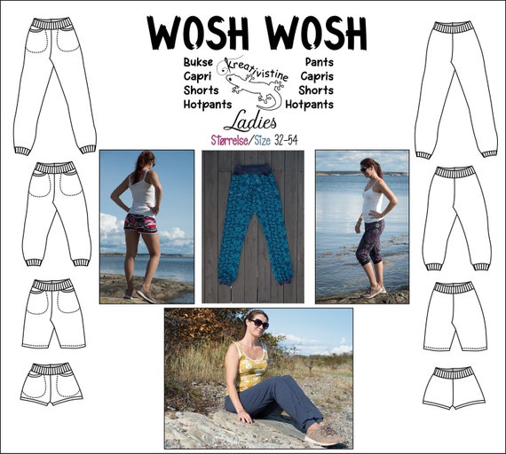 PDF Wosh Wosh Pantalones bukse para mujer pantalones cortos capri pantalones calientes talla 32 54 Etsy Espana