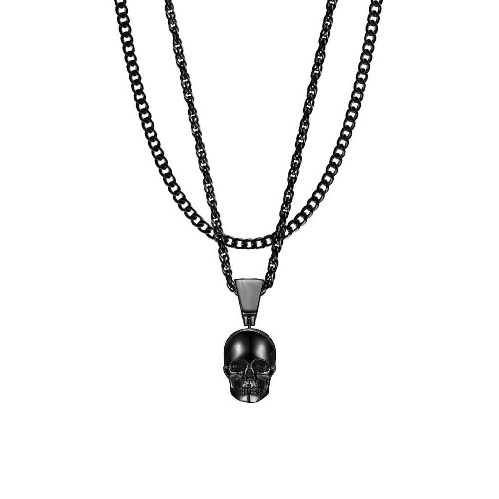 Skull necklace with chain Etsy