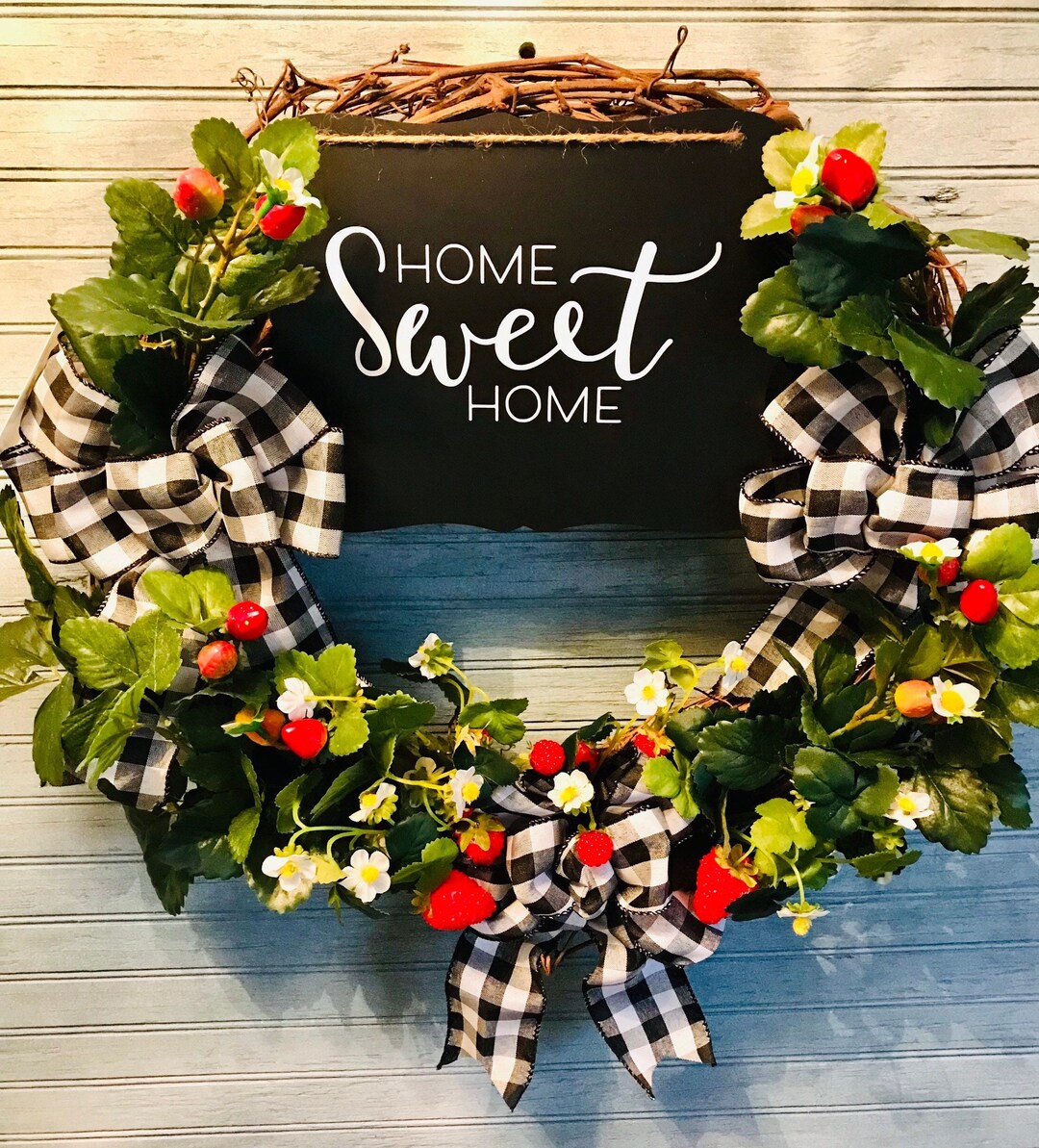 Strawberry Wreath, Wreath With Strawberries, Spring Wreath, Summer ...