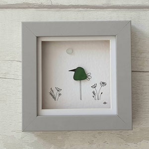 pebble art picture sea glass birds anniversary gift for wife valentines day gift for birthday gift for him