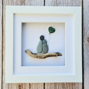 55th Anniversary gift for parents, emerald wedding anniversary gift for her pebble art gift for wife 20 years together