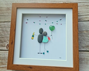 35th anniversary gift jade green heart wedding gift for her pebble art couple gift jade romantic gift for husband and wife