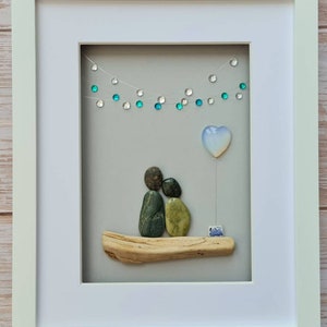 Opal 34th and 24th wedding anniversary gift for husband 21st wedding pebble art for wife celebrating 12 years together October Birthstone
