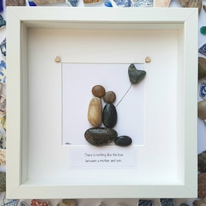 Pebble Art family unique birthday gift for mom mothers day gift framed Family art anniversary gift for him gift for her gift for dad