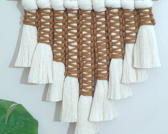 Colgante de pared de macramé, regalo de Navidad único para ella, decoración de pared boho de cobre grueso, regalo del día de San Valentín para ella, regalo del día de las madres