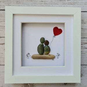 Linen 4th 12th wedding anniversary pebble art picture gift, linen 8th anniversary gift for wife, gift for husband 4 years together