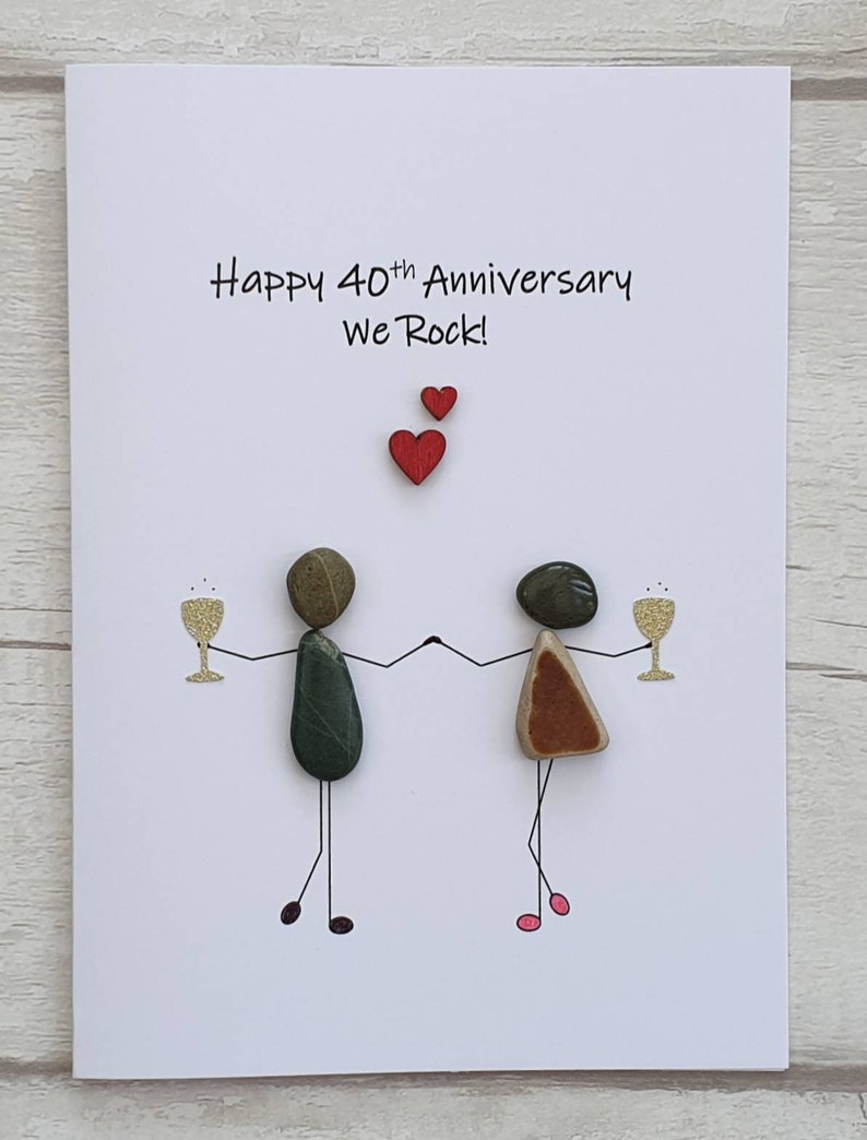 ruby anniversary handmade pebble art card Happy 40th Anniversary card for her unique funny card for him Anniversary Cards Greeting Cards ruby anniversary handmade pebble art card Happy 40th Anniversary card for her unique funny card for him Anniversary Cards Greeting Cards