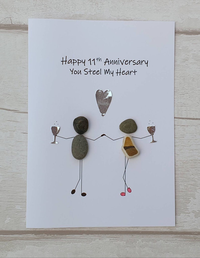 Happy 10th Anniversary Card For Her Tin Anniversary Handmade Etsy