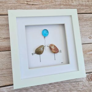 Wedding Anniversary gift for wife December birthstone birthday gift for him love birds Valentines Gift for her  Turquoise balloon