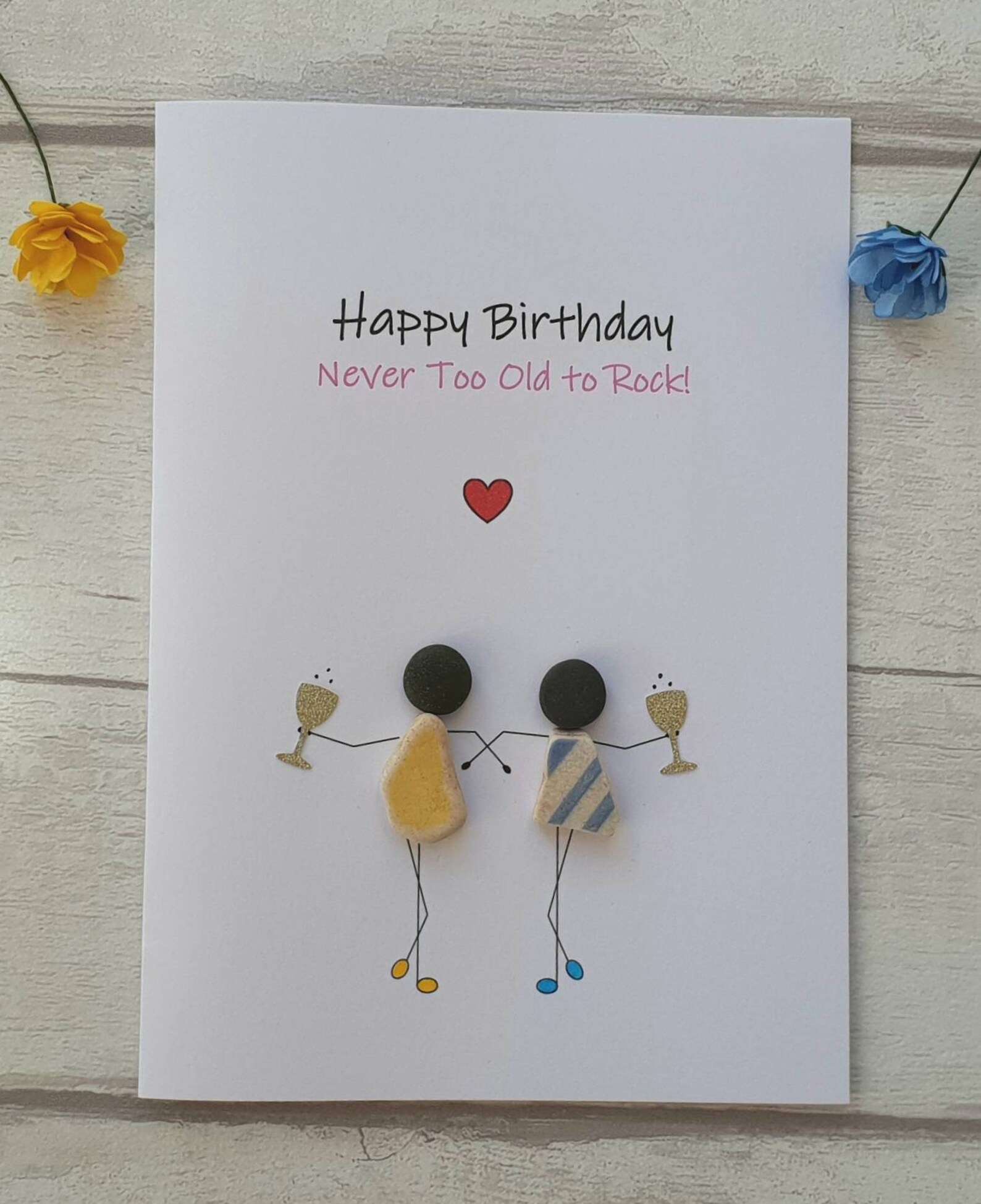 Handmade Best Friend Birthday Card BFF Pebble Art Card for Etsy