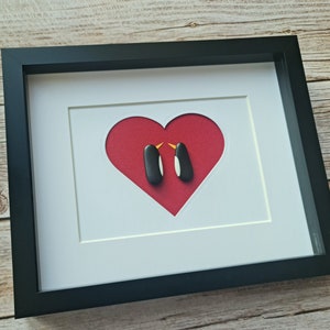 Pebble Art Penguin Gift for Penguin Lovers Unique Penguin Valentine’s Day Gift for Her 40th Ruby Wedding Anniversary Gift for Him