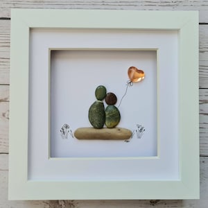 7th copper wedding anniversary pebble art picture gift, 22nd copper wedding gift for wife, gift for husband 22 years together MADE TO ORDER