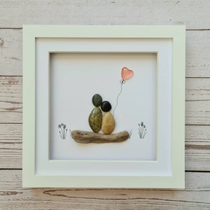 35th Coral wedding anniversary gift for wife, 35th anniversary traditional gift for husband, pebble art, 35 years together MADE TO ORDER