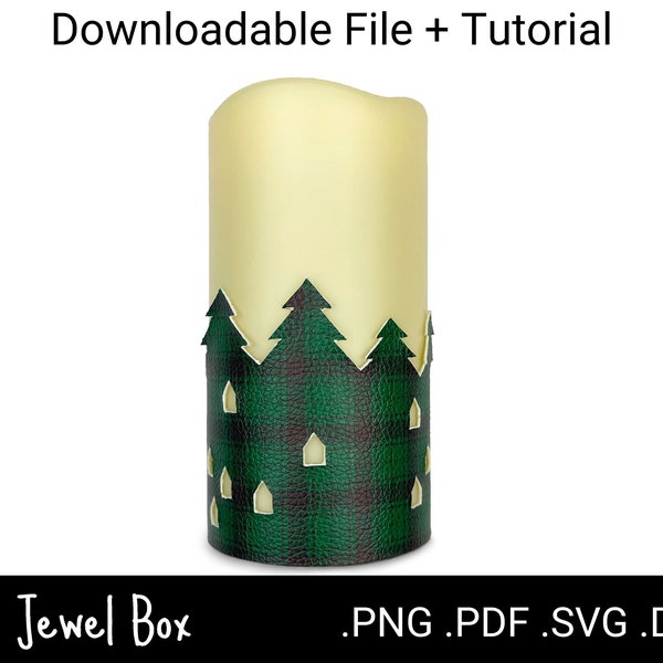 Holiday Candle Covers - 4 Pack Template, Candle Cover SVG, Candle Cover Cutfile, Sizzix, Crafting, Cricut Cut Files