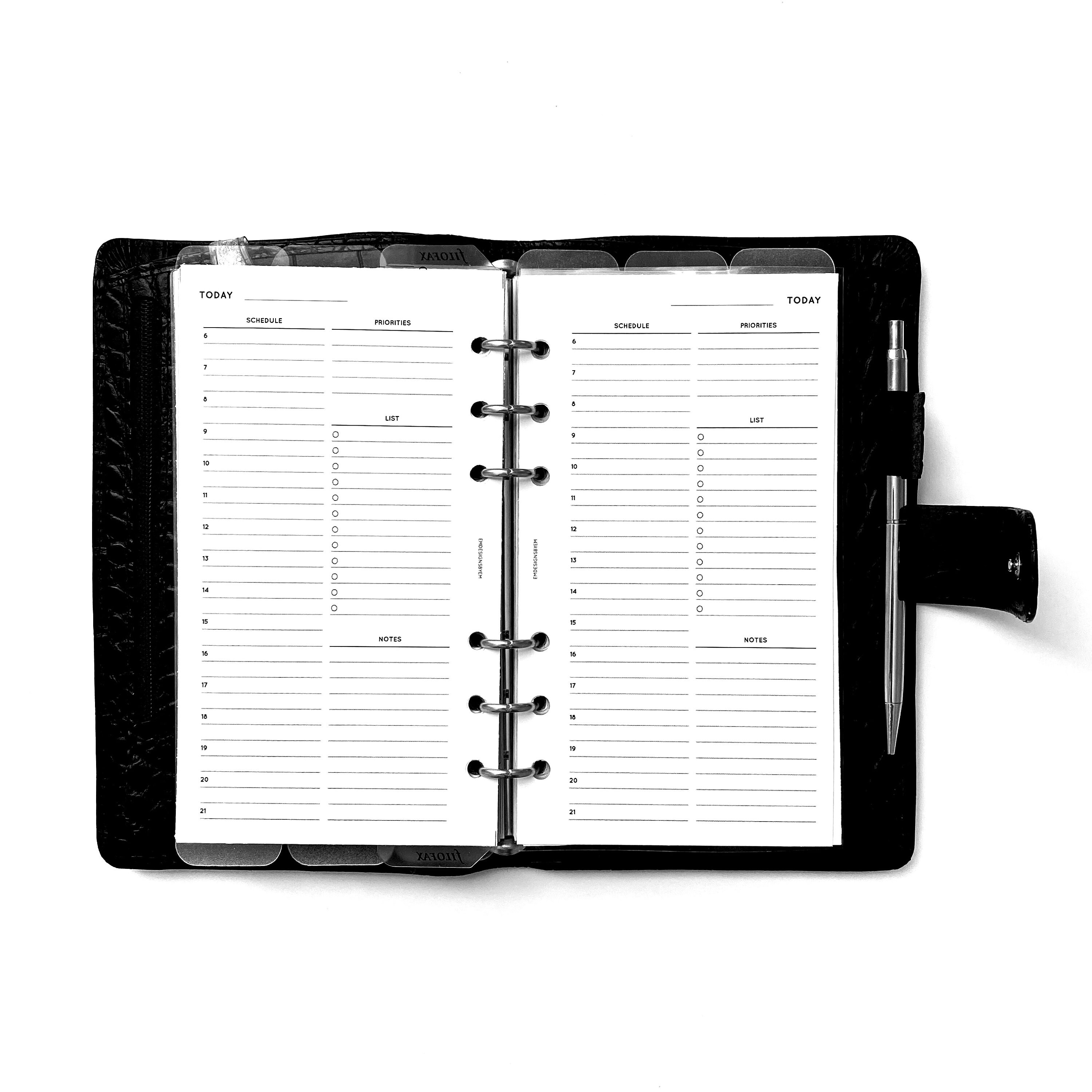 PRINTABLE PERSONAL INSERT 'Day on one page' - Etsy France
