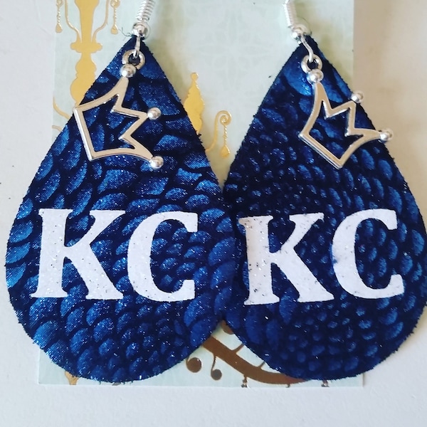 KC Royals Leather earrings