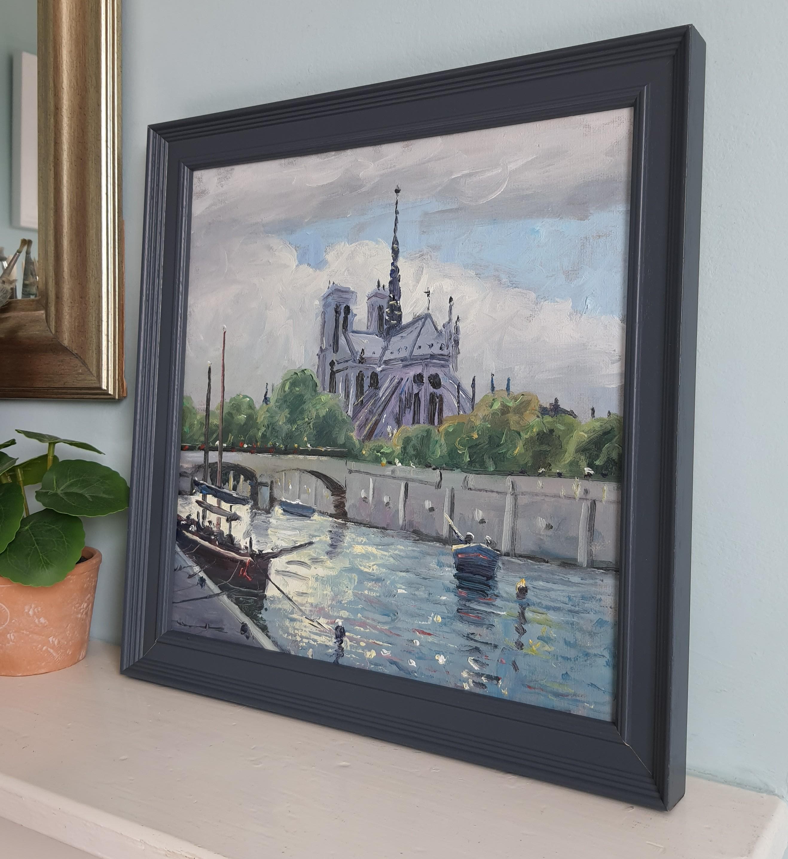 ノートルダム大聖堂、パリ、フランス、油絵 - Etsy 日本