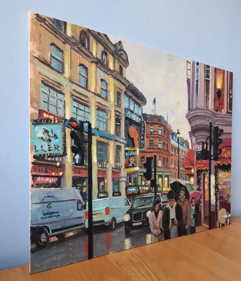 Londres, Shaftesbury Avenue, pintura al óleo imagen 2