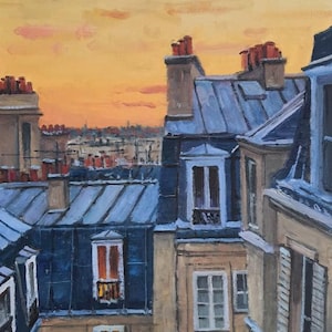 Paris taksolnedgång, oljemålning