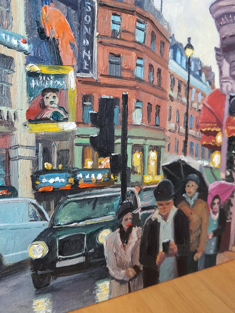 Londres, Shaftesbury Avenue, pintura al óleo imagen 5
