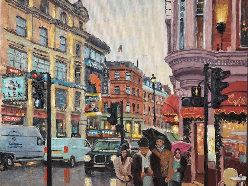 Londres, Shaftesbury Avenue, pintura al óleo imagen 1