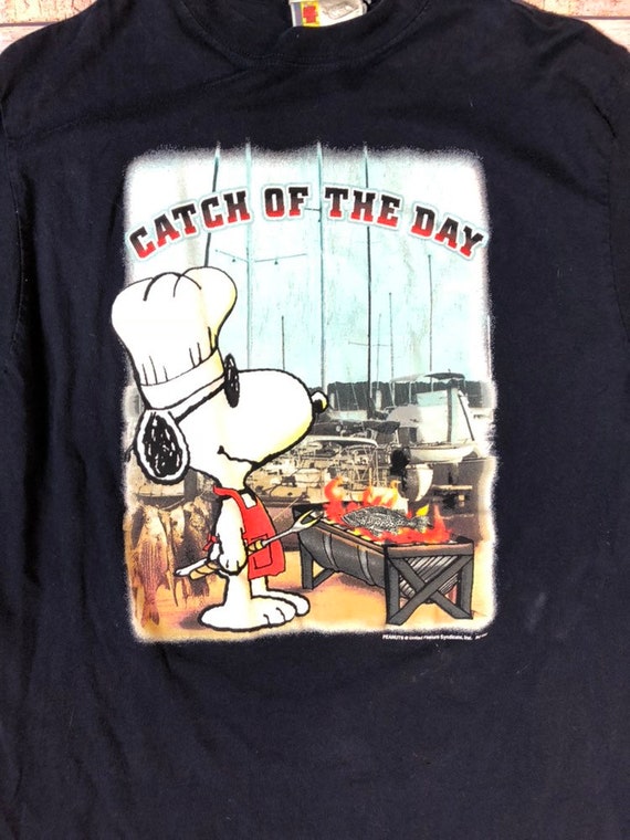 Vintage Peanuts Snoopy Catch Of The Day T Shirt Made Etsy