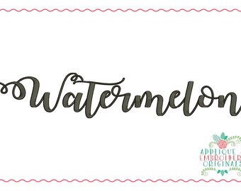 Applique and Embroidery Originals Digital Design-385 Watermelon Script Monogram Embroidery Font Design for embroidery machine bx pes dst jef
