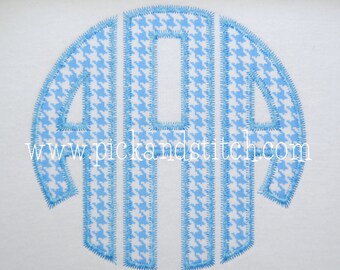 Applique and Embroidery Originals Digital Design PS852 Circle Monogram Zig Zag Stitch Alpha Monogram Font digital designs embroidery machine