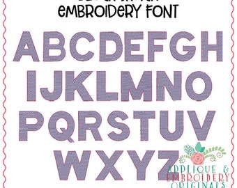 Applique and Embroidery Originals Digital Design - 580 Block Sketch Embroidery Font Alpha Font for embroidery machine pes, bx, dst, jef, vp3