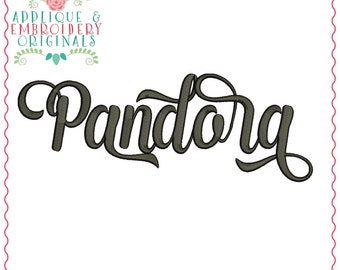 Applique & Embroidery Originals Digital Design 1360 Pandora Script Embroidery Font Set Design, embroidery machine bx pes dst jef vp3