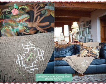 Applique and Embroidery Originals Digital Design 665 Havenbrook Framed Monogram Frame Script Embroidery Font Design for embroidery machine
