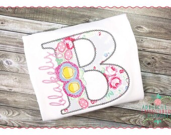 Applique and Embroidery Originals Digital Design -- 212 Rosey Alpha Monogram Applique Font for digital designs for embroidery machine.