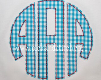 Applique and Embroidery Originals Digital Design PS850 Circle Monogram Bean Stitch Alpha Monogram Font digital designs embroidery machine