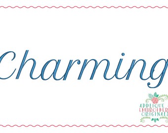 Applique and Embroidery Originals Digital Design - 340 Charming Script Embroidery Font Design for embroidery machine pes dst bx jef vip3